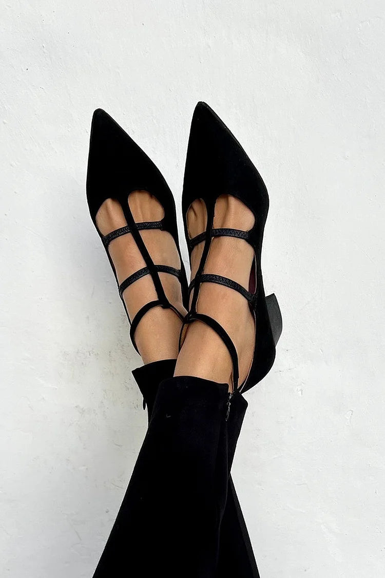 Amelia | Women's Elegant Pointed Lace-Up Heels