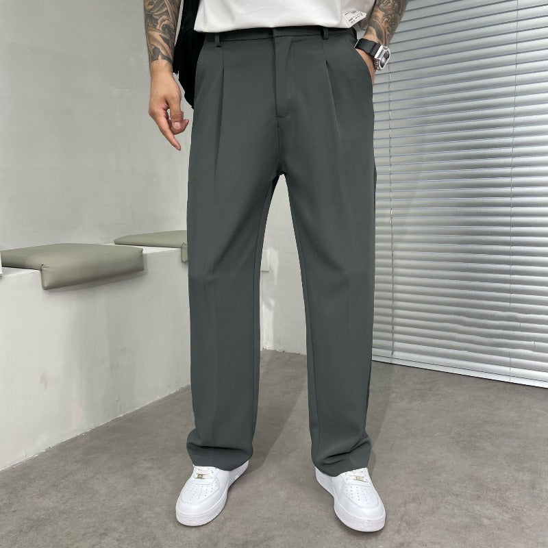 Theo | Elegant Straight Fit Cotton Pants