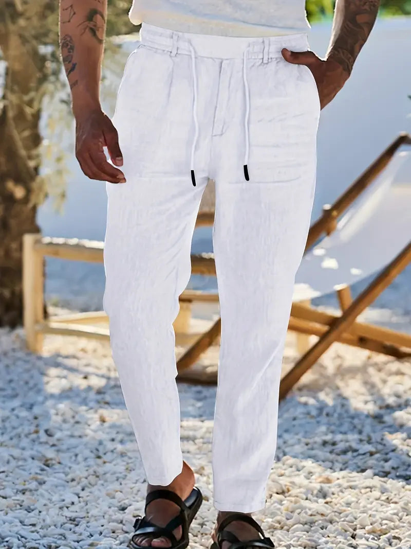 Lightweight linen men's trousers for warm days