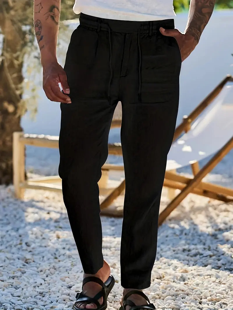 Lightweight linen men's trousers for warm days