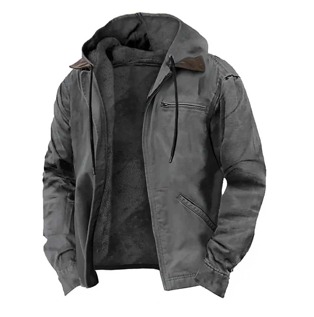 Abraham - Stylish Fleece-Lined Hooded Jacket
