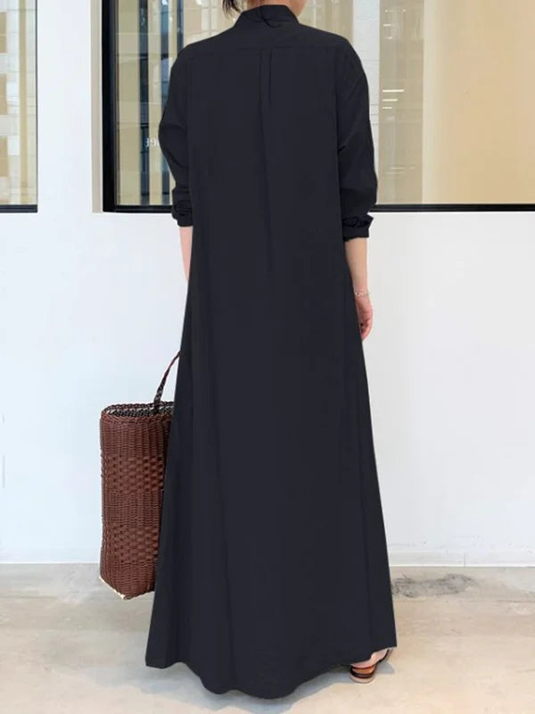 Elegant Women's Button-Down Maxi Dress for Warm Days