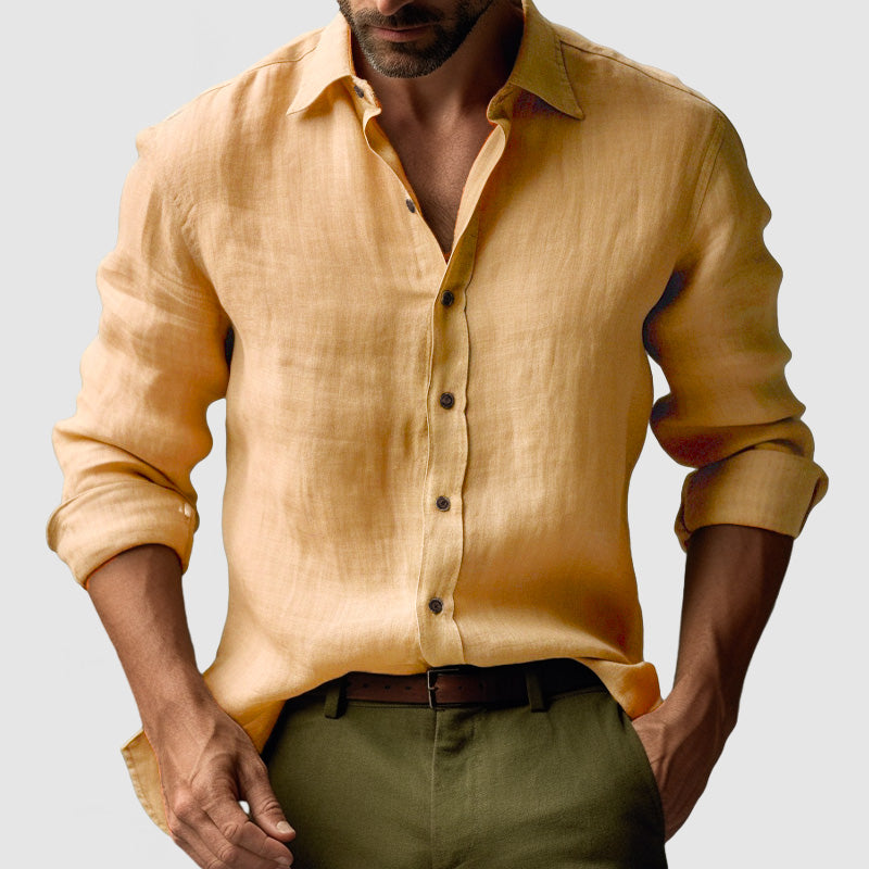 Jack | Men's Vintage Long Sleeve Linen Shirt