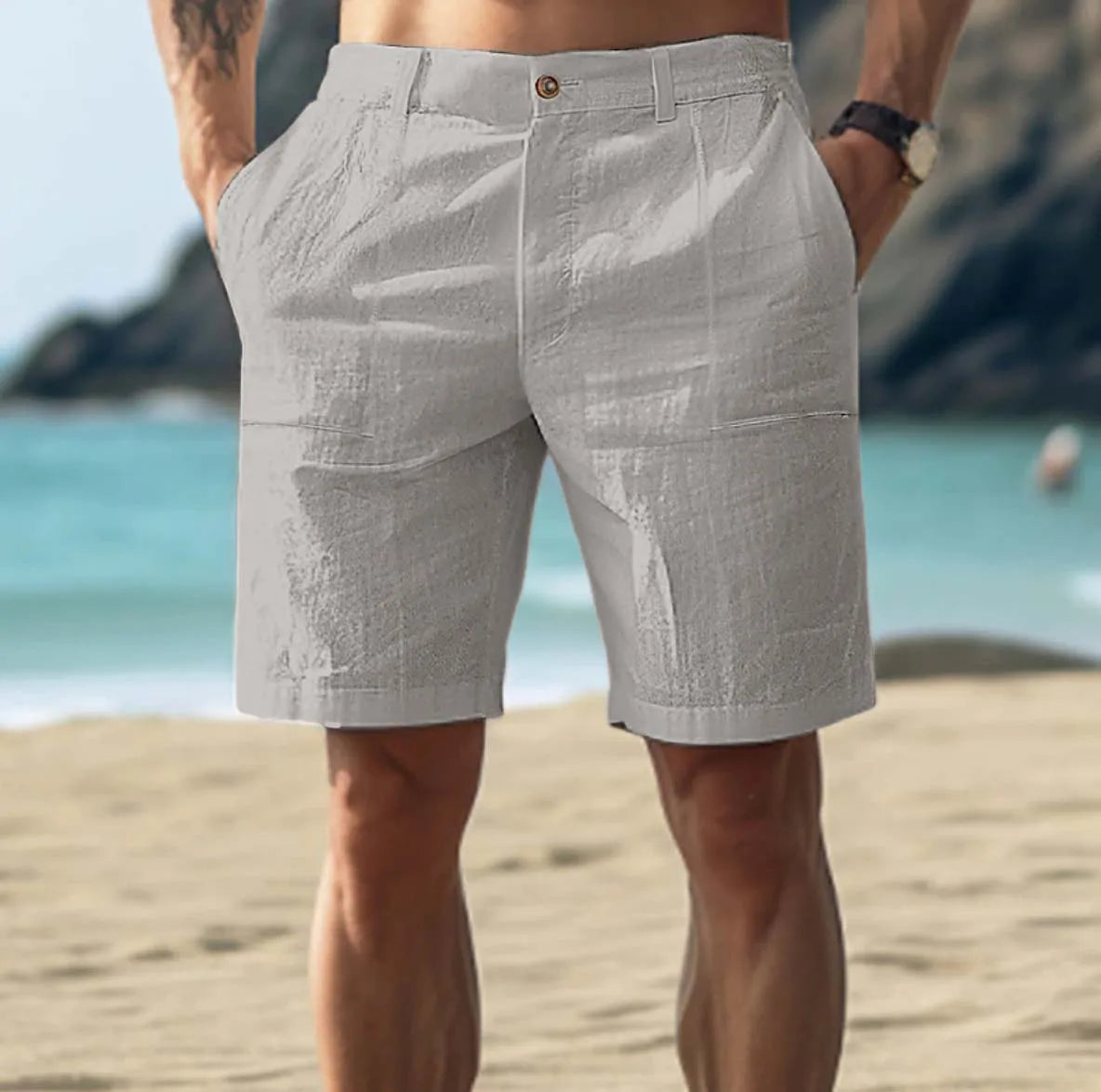 Adam | Men's Casual Linen Shorts for Spring/Summer