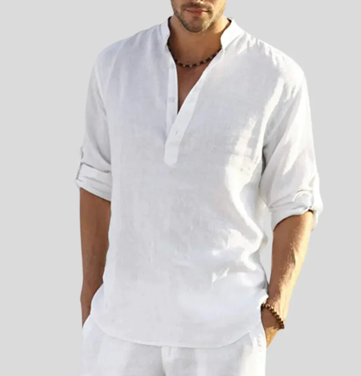 Hunter | Elegant Men's Linen Shirt with Collar
