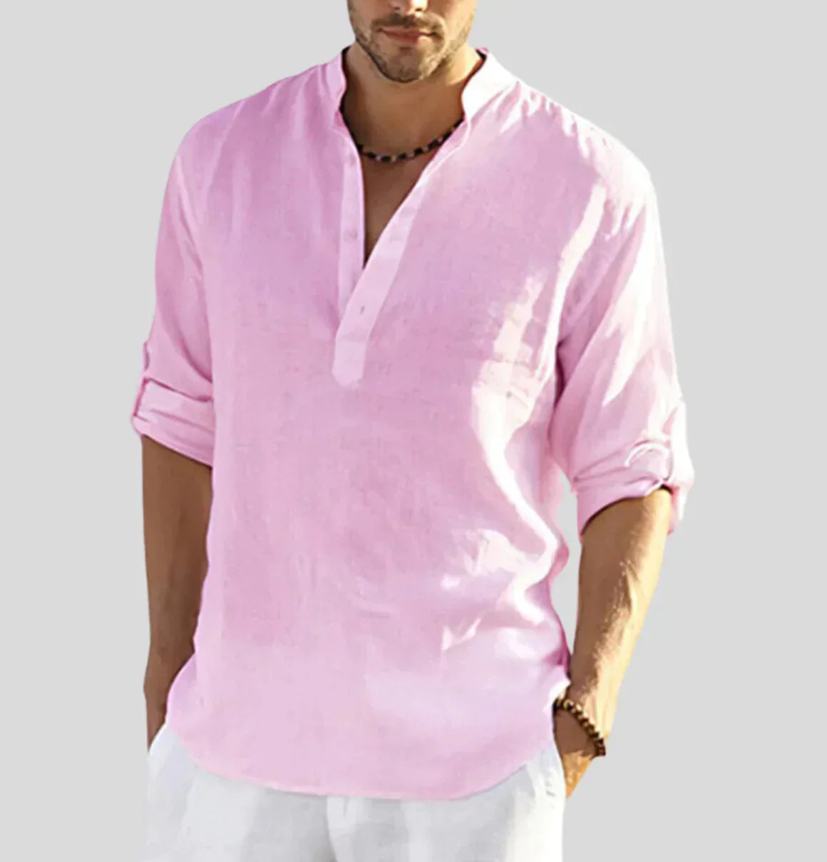 Hunter | Elegant Men's Linen Shirt with Collar