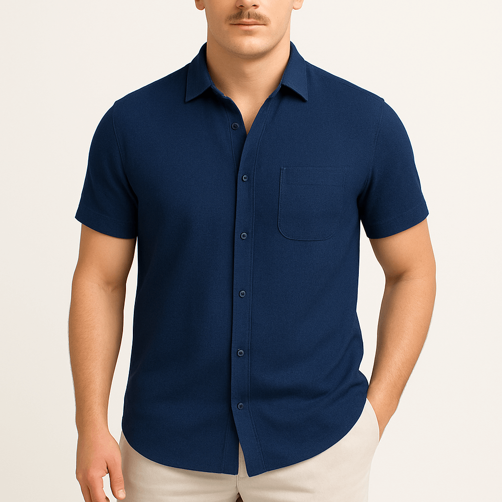 Linen Lapel Polo Shirt