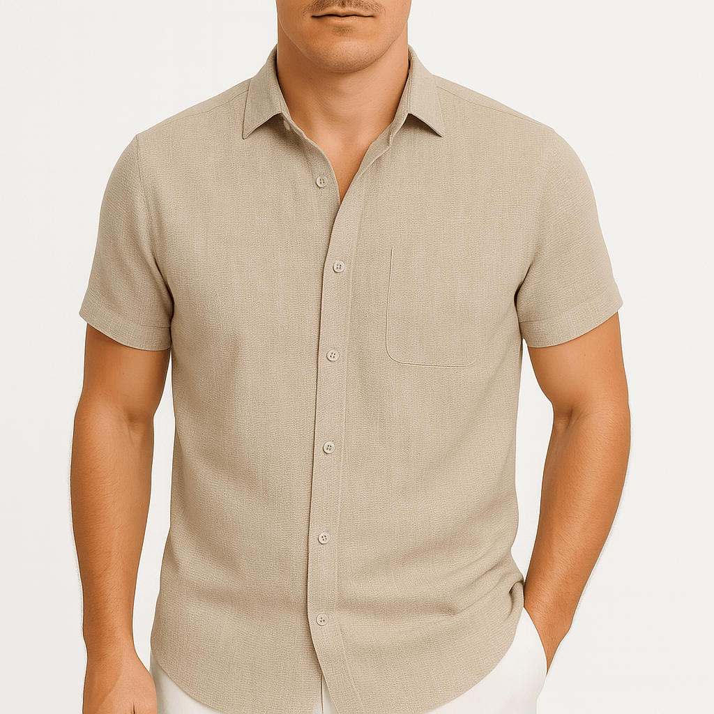 Linen Lapel Polo Shirt