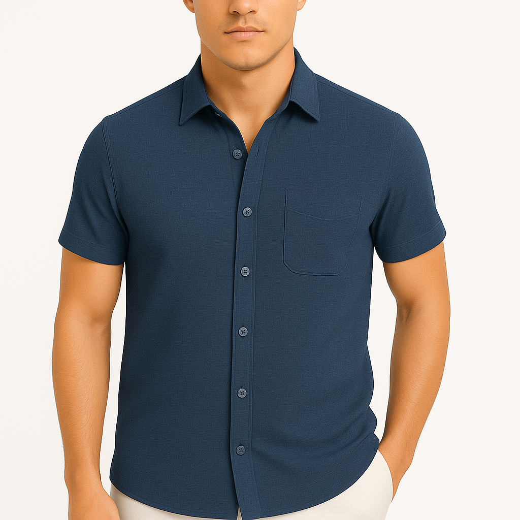 Linen Lapel Polo Shirt