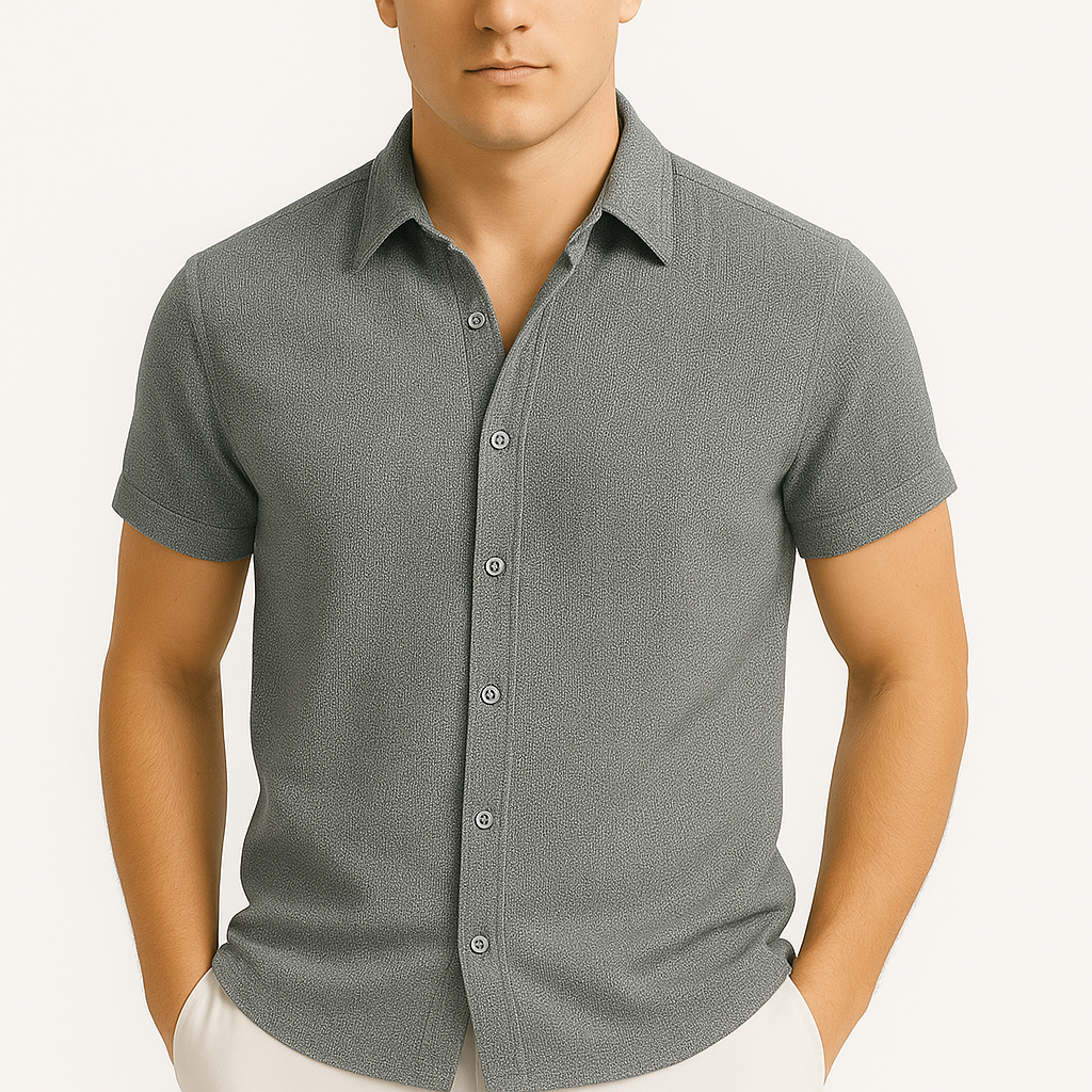 Linen Lapel Polo Shirt