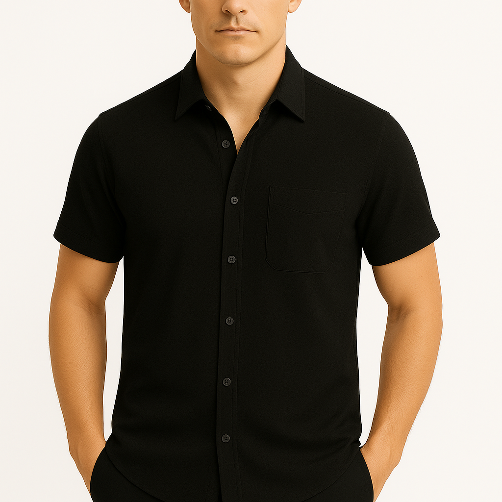 Linen Lapel Polo Shirt