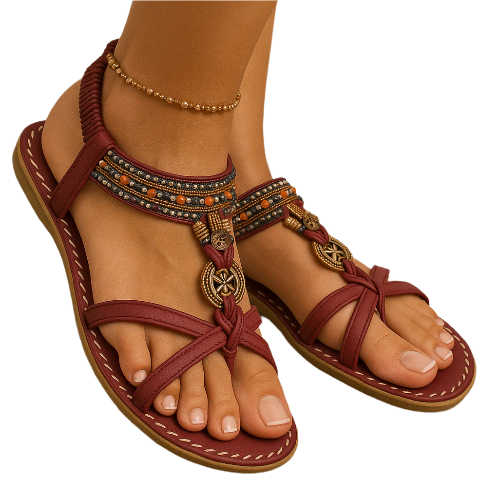 Mia | Boho Beaded Summer Sandals for Women