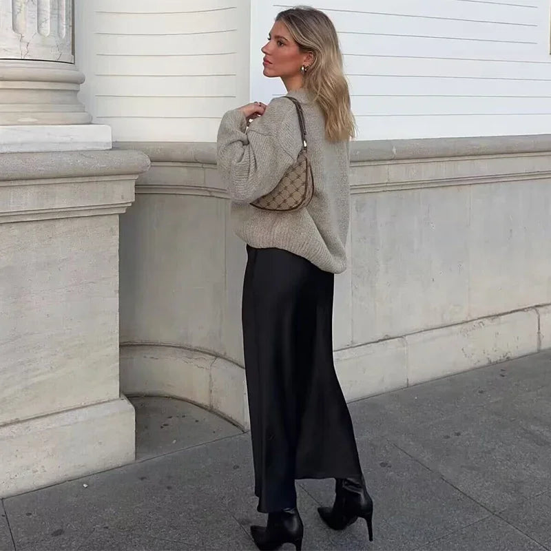 ADDISON | Stretchy High Waist Maxi Skirt