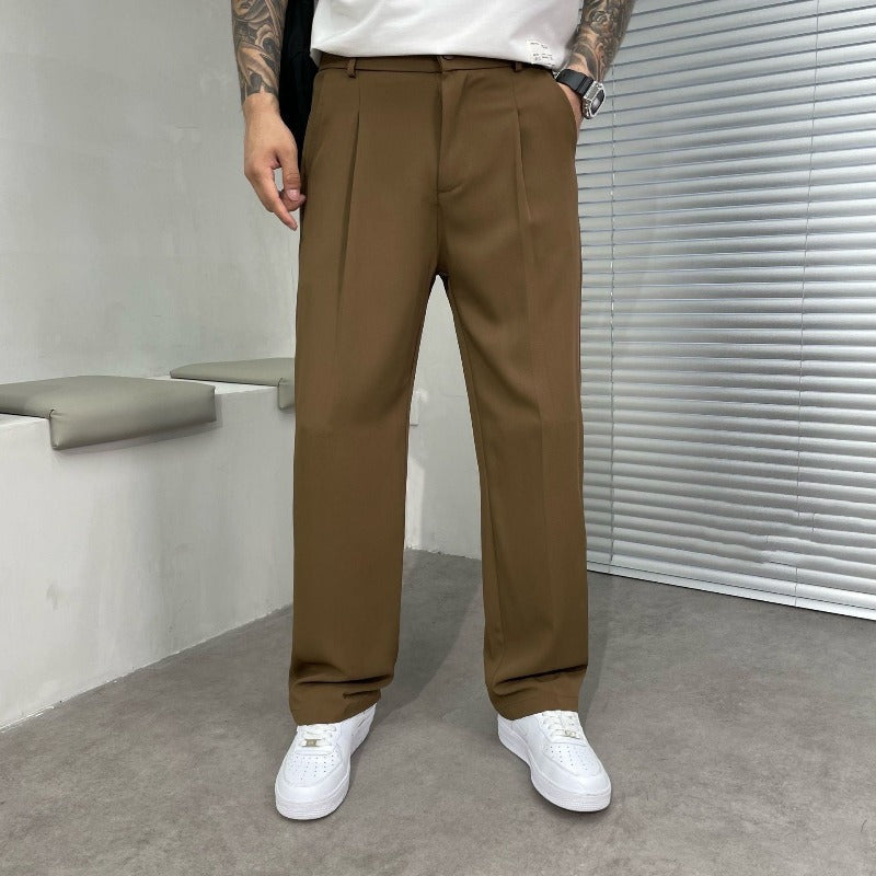Theo | Elegant Straight Fit Cotton Pants