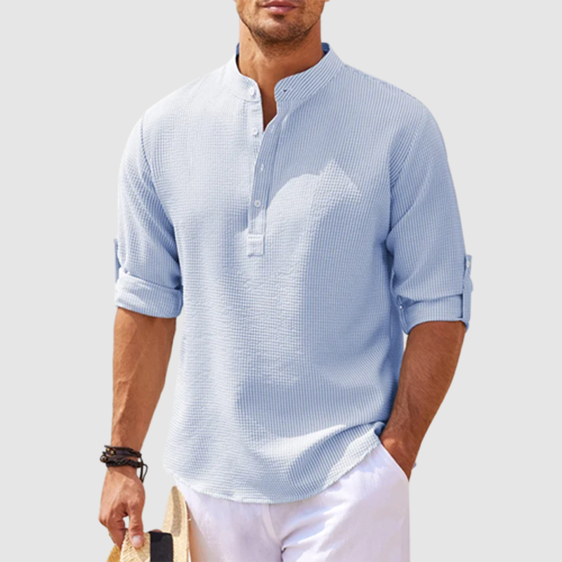 Oscar | Men's Long Sleeve Linen Henley Shirt