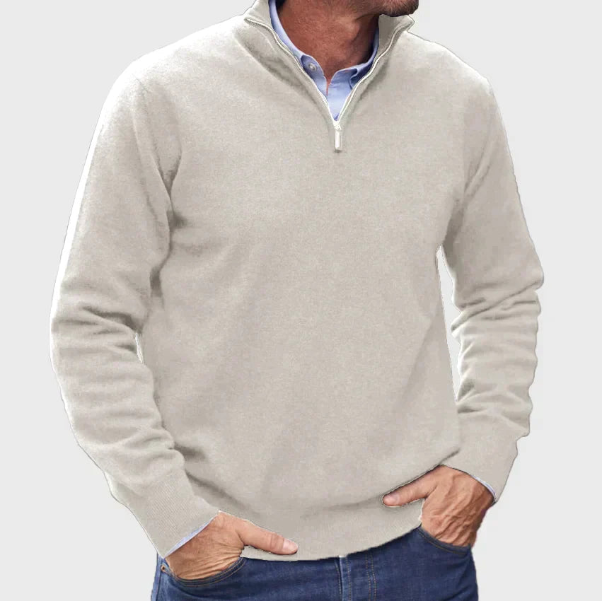 Frederico | Italian cashmere sweater for men with zipper.