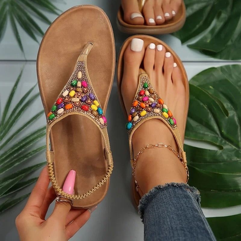 Vintage-Inspired Bohemian Flat Sandals