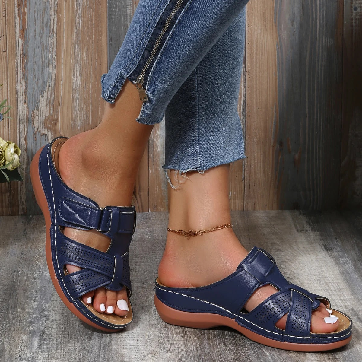 Orthopedic Leather Open-Toe Sandals
