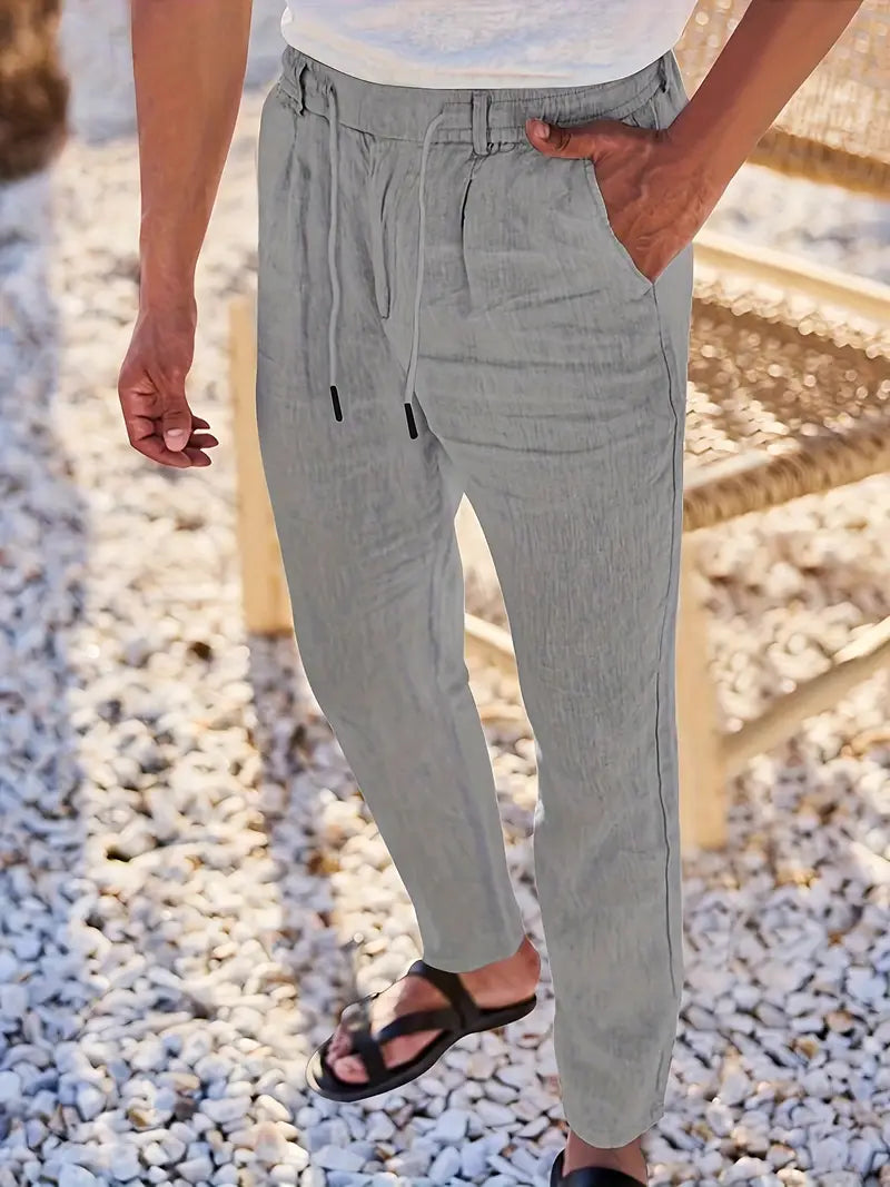 Lightweight linen men's trousers for warm days