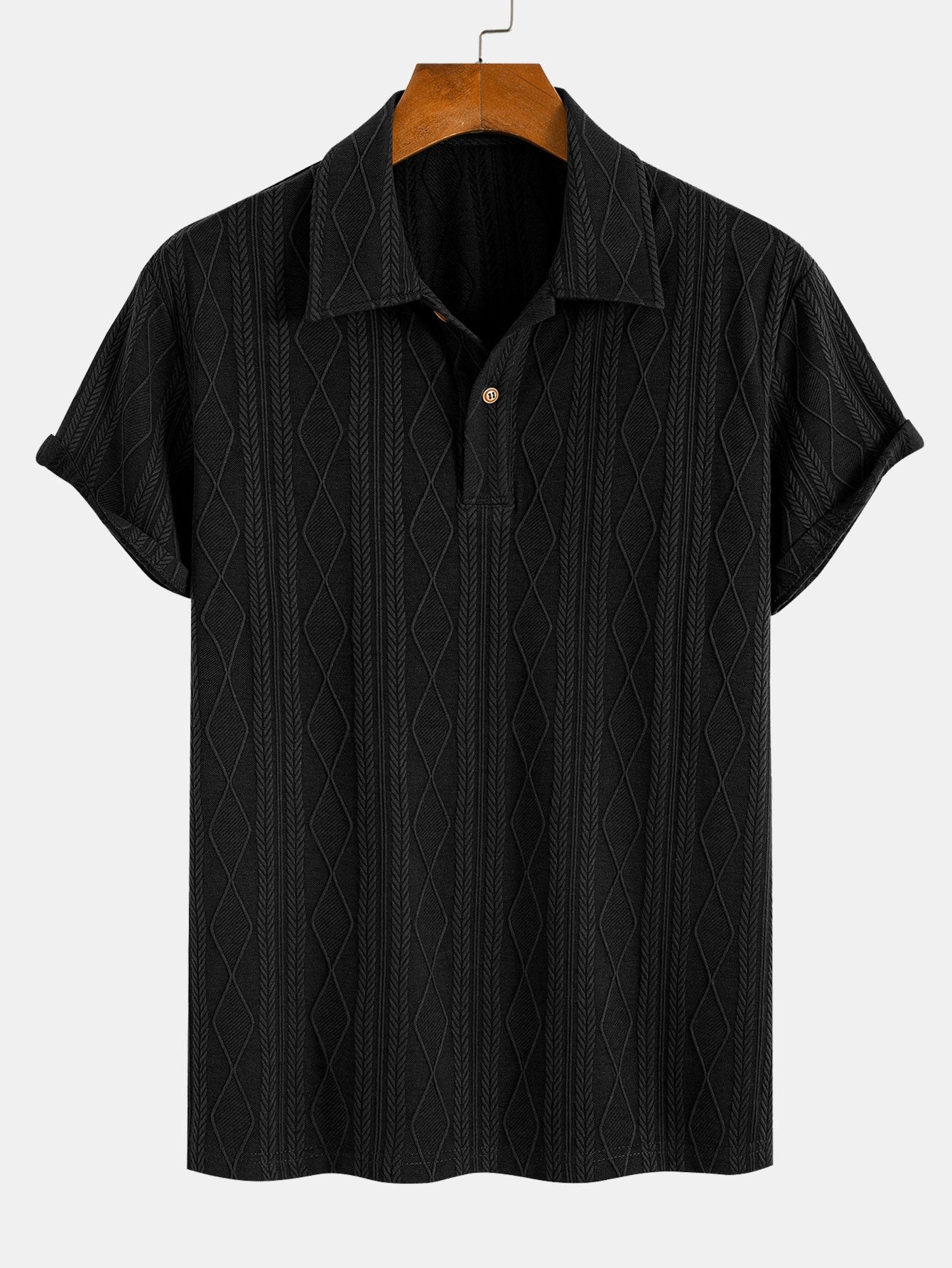 Angus | Men's Geometric Jacquard Polo Shirt