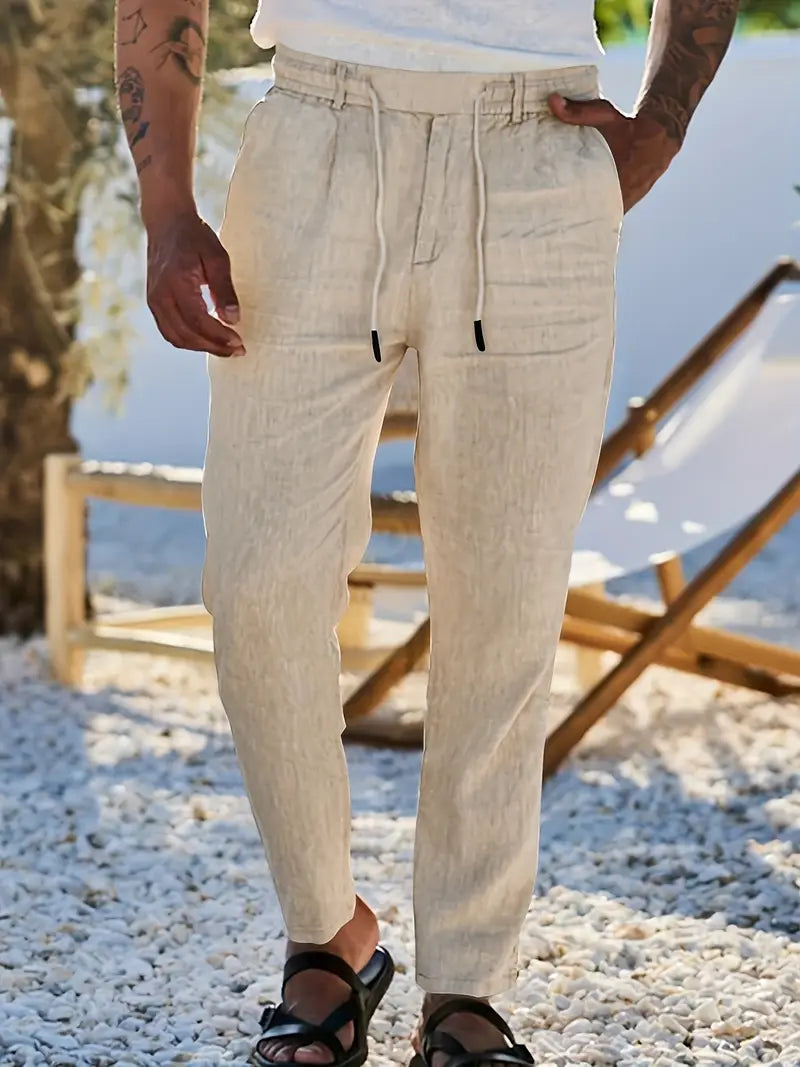 Lightweight linen men's trousers for warm days