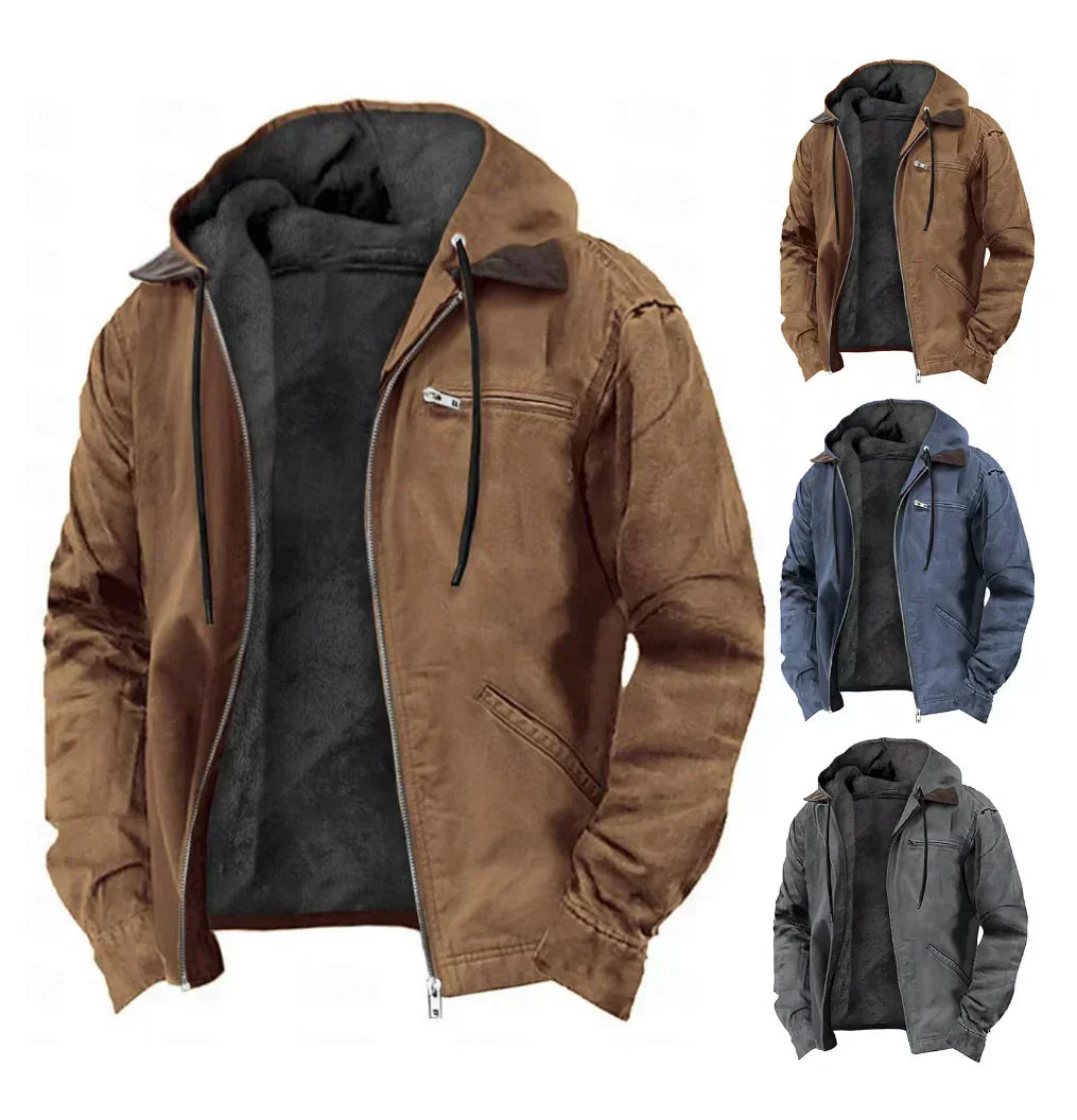 Abraham - Stylish Fleece-Lined Hooded Jacket