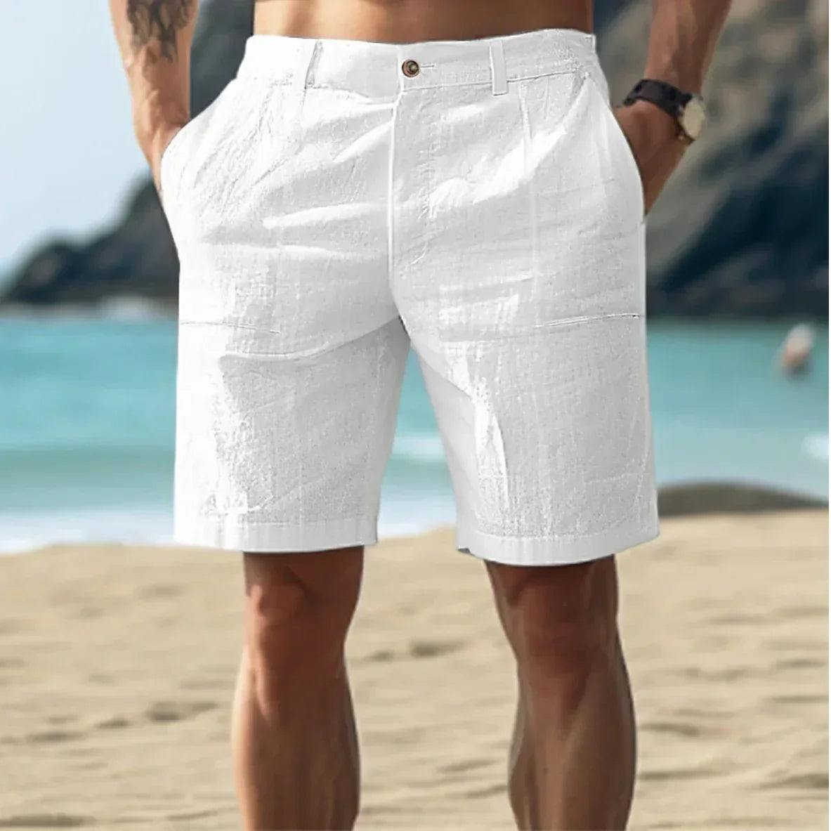 Adam | Men's Casual Linen Shorts for Spring/Summer