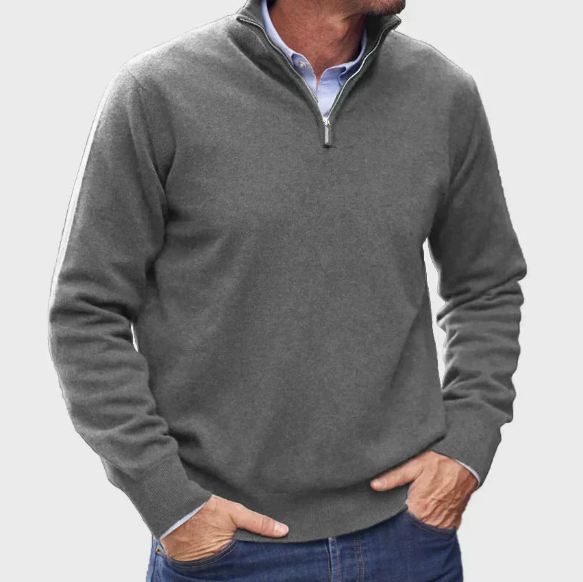 Frederico | Italian cashmere sweater for men with zipper.