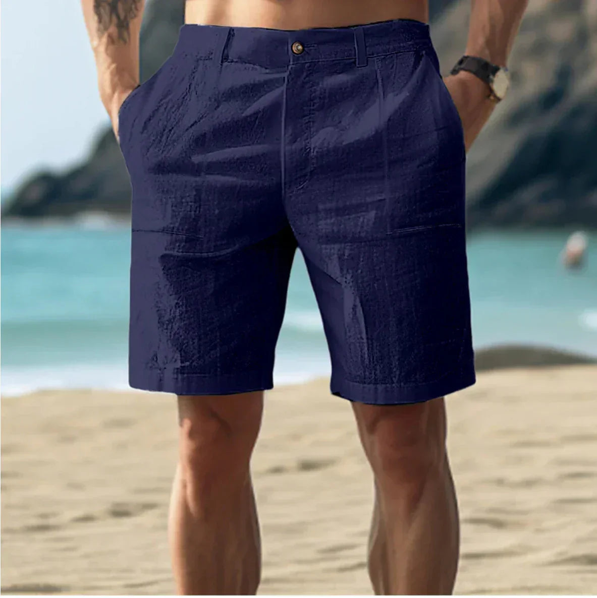 Adam | Men's Casual Linen Shorts for Spring/Summer