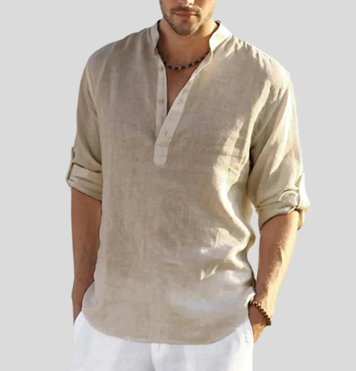 Hunter | Elegant Men's Linen Shirt with Collar