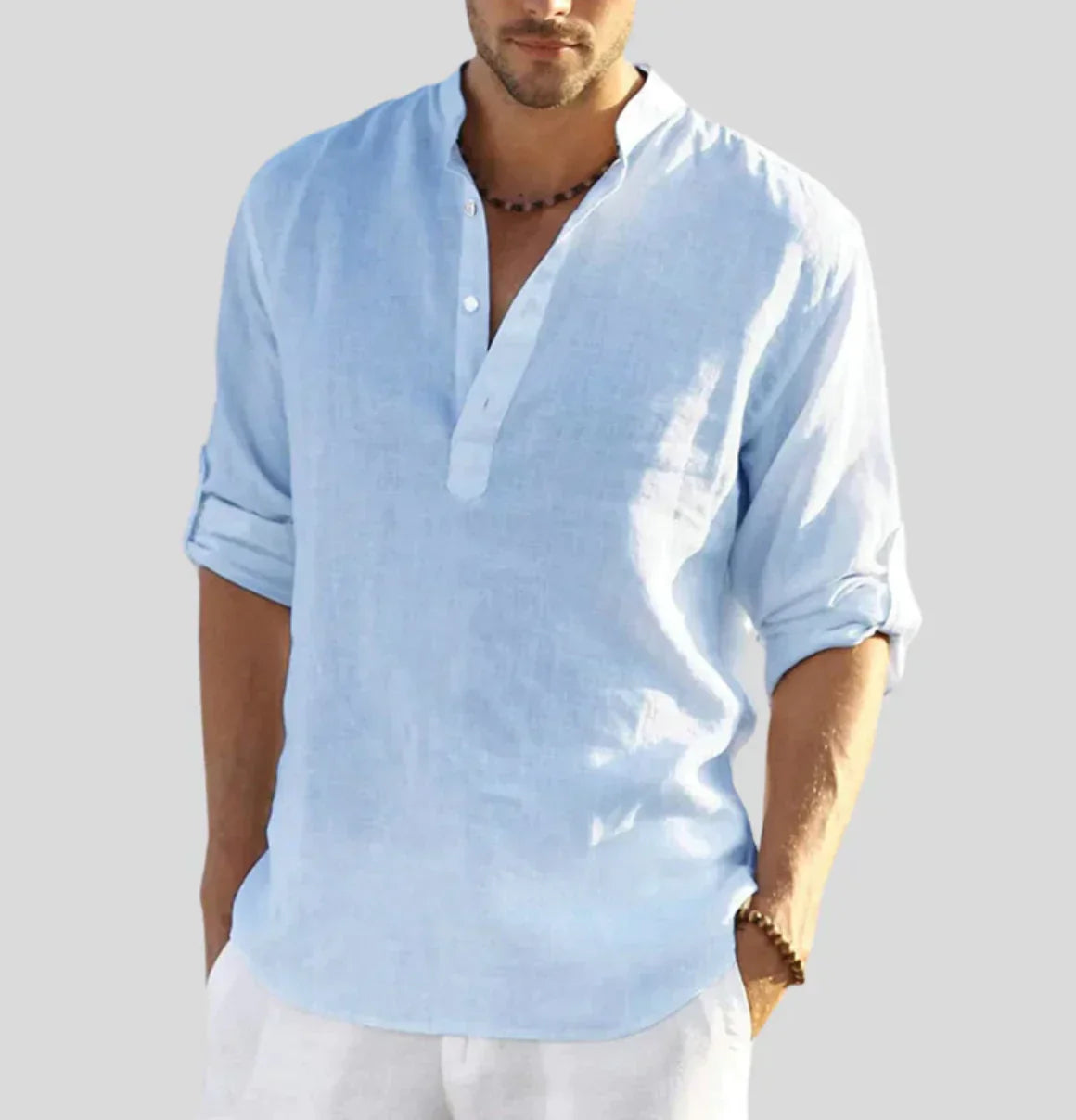 Hunter | Elegant Men's Linen Shirt with Collar