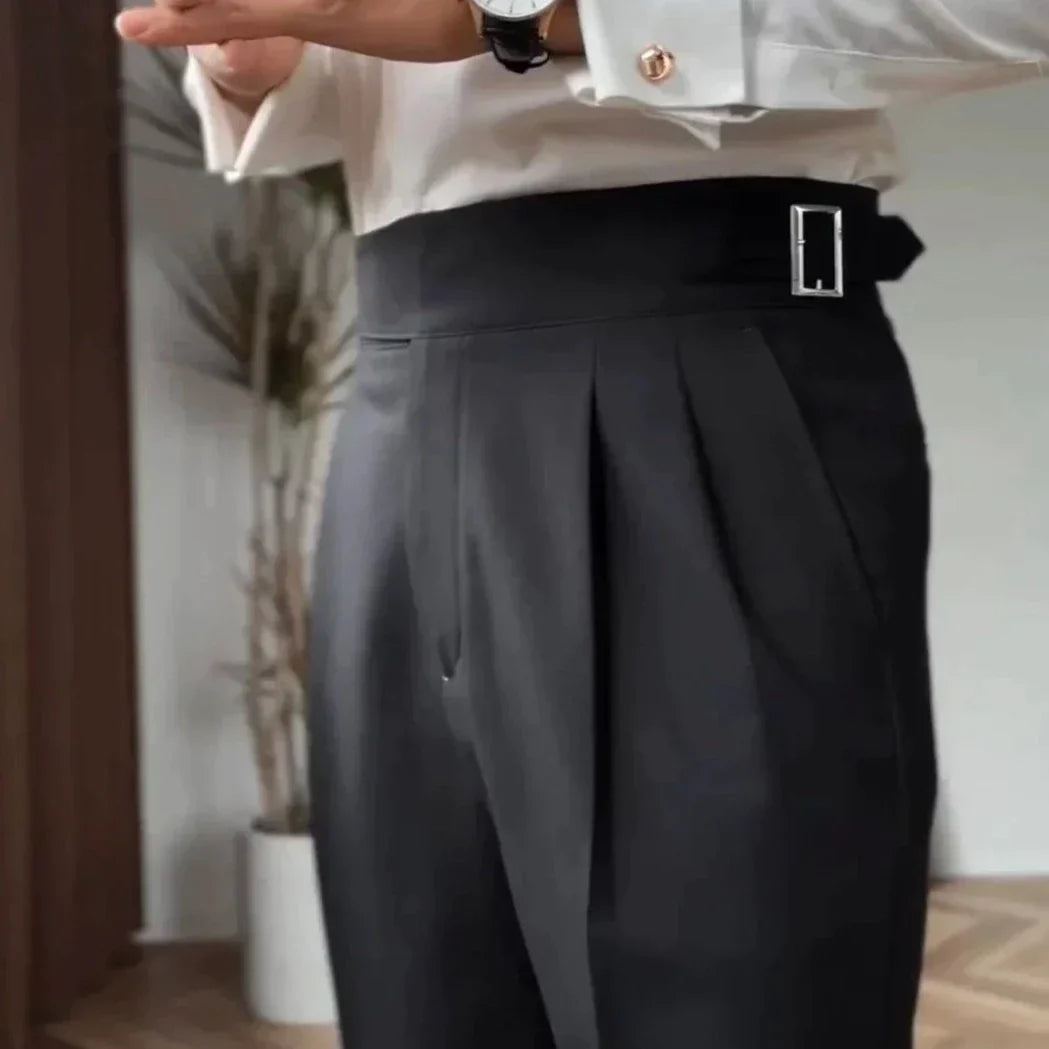 Henrik | Buckle Waist Formal Trousers