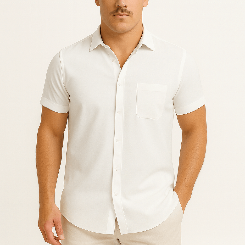 Linen Lapel Polo Shirt