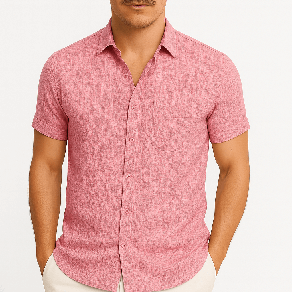 Linen Lapel Polo Shirt