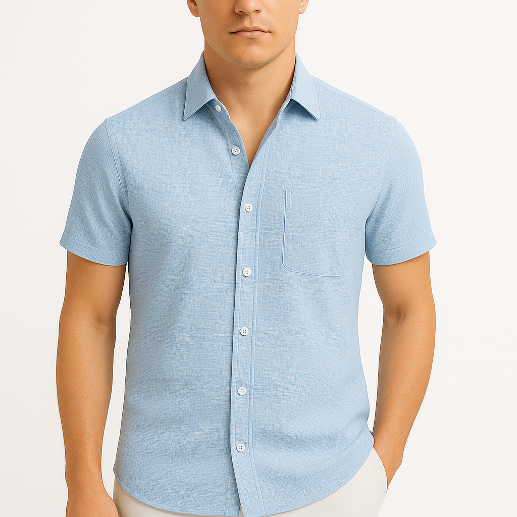 Linen Lapel Polo Shirt