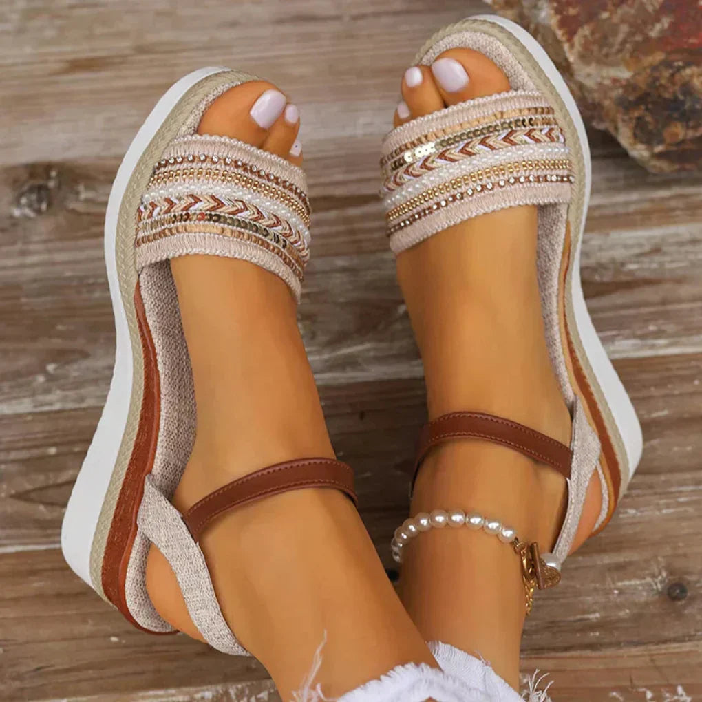 Evie | Boho Wedge Sandals for Women