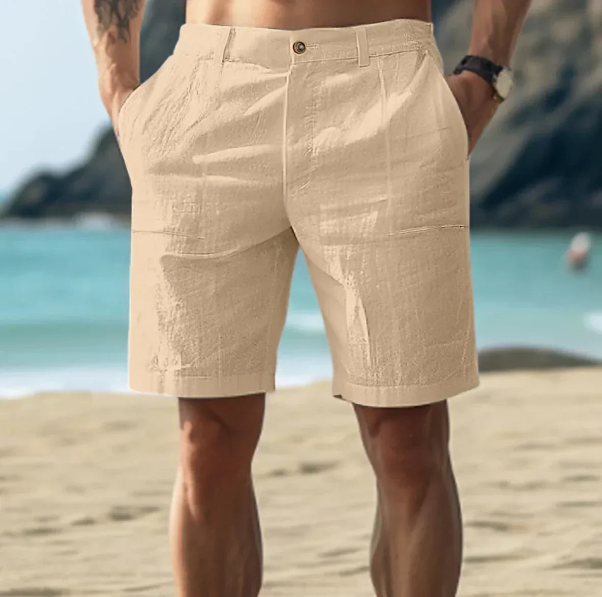 Adam | Men's Casual Linen Shorts for Spring/Summer