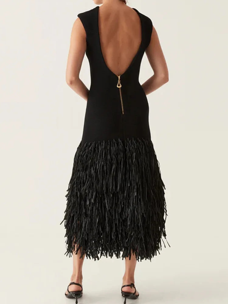 Aline | Long fringe dress