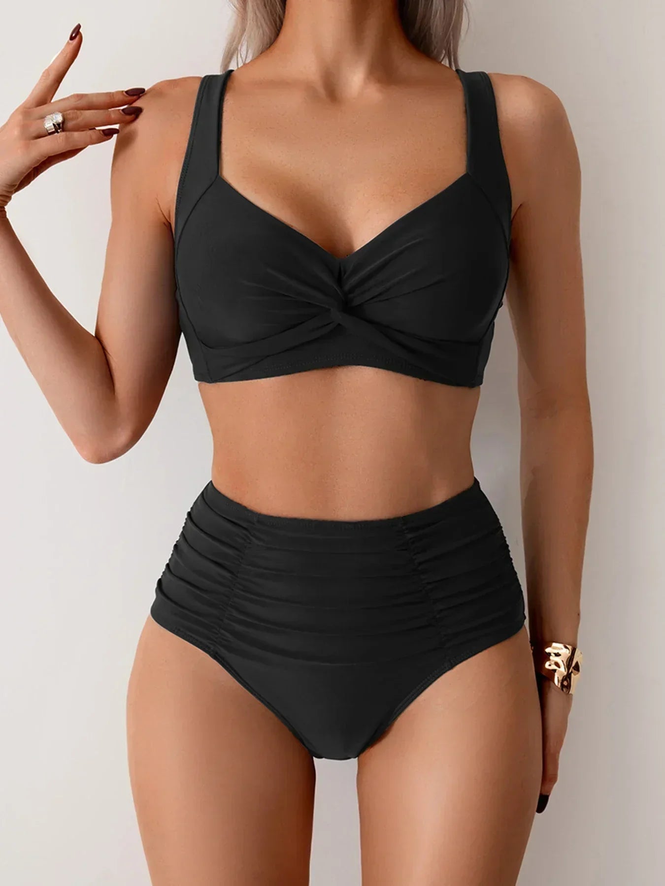 Taya | High-Waisted Bikini Set with Wide Straps