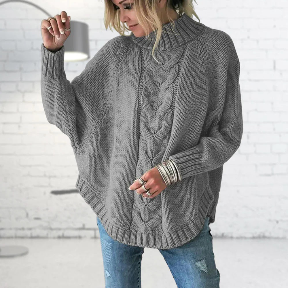 Olive | Relaxed Long Turtleneck Sweater