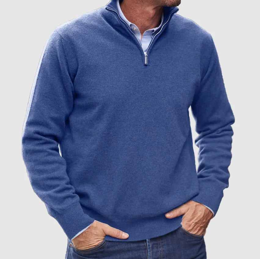 Frederico | Italian cashmere sweater for men with zipper.