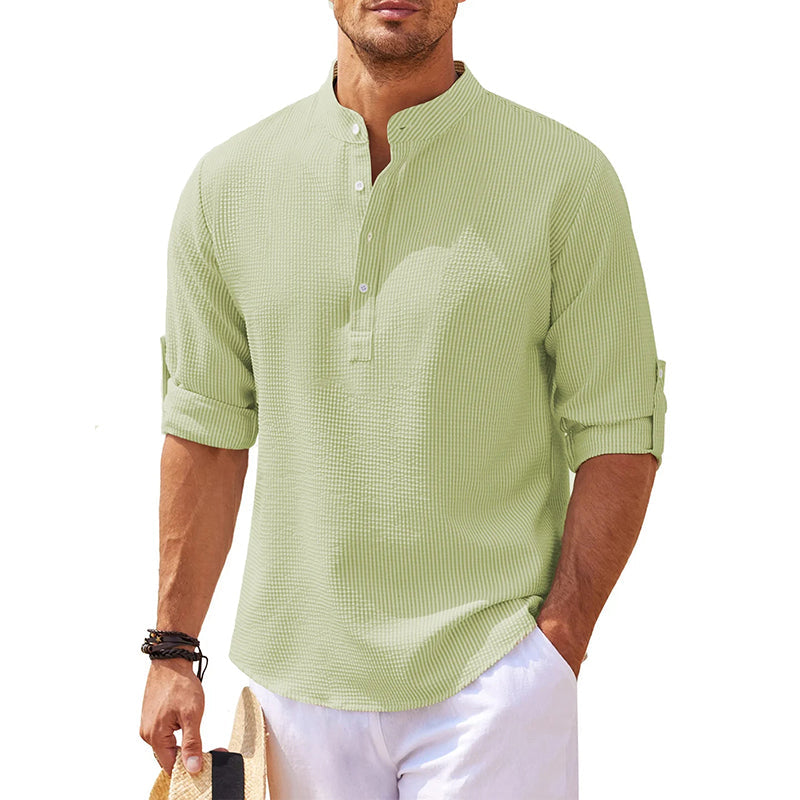 Oscar | Men's Long Sleeve Linen Henley Shirt