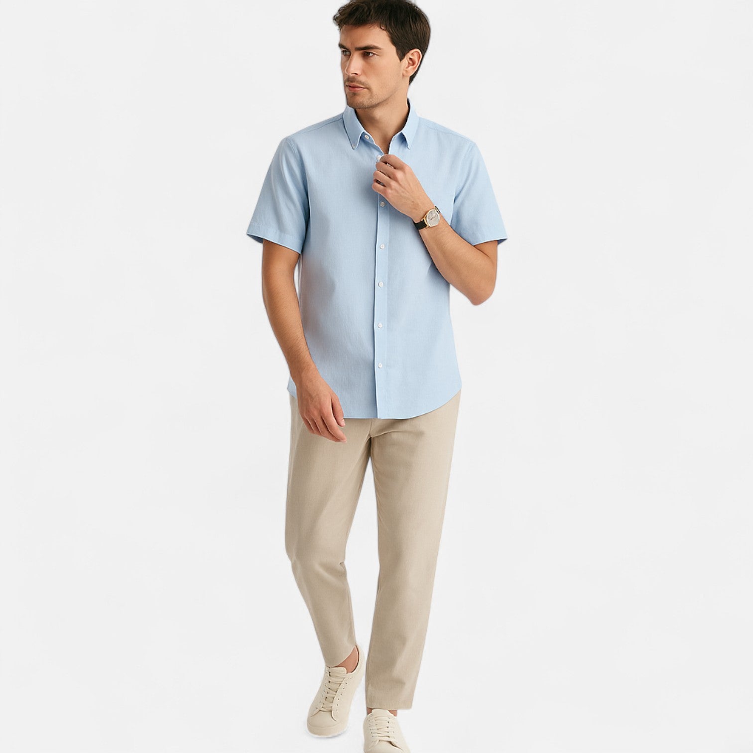 Hunter | Men's Linen Short-Sleeved Lightweight Shirt